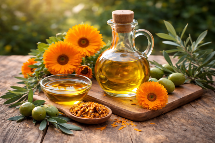 CALENDULA FLOWER & OLIVE INFUSED HAIR OIL