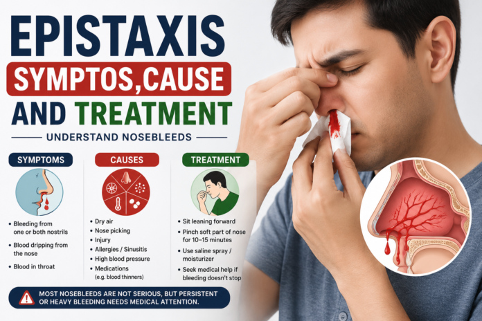 EPISTAXIS SYMPTOS,CAUSE AND TREATMENT